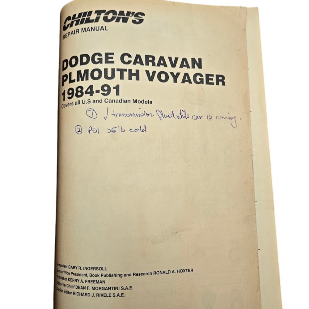 Chilton Dodge Caravan Plymouth Voyager 1984-91 Repair Manual #7482 - Picture 6 of 10